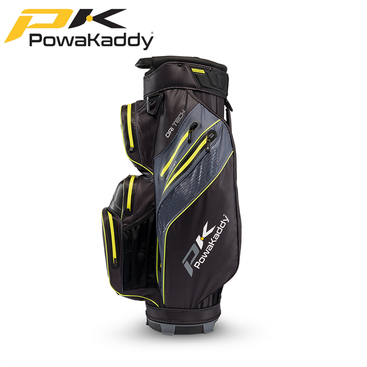 Powakaddy-Dri-Tech-Golf-Bag-Black-Gunmetal-Lime-Side