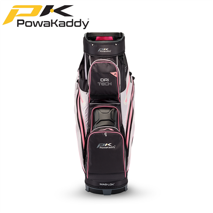 Powakaddy-Dri-Tech-Golf-Bag-Black-Pink-Front