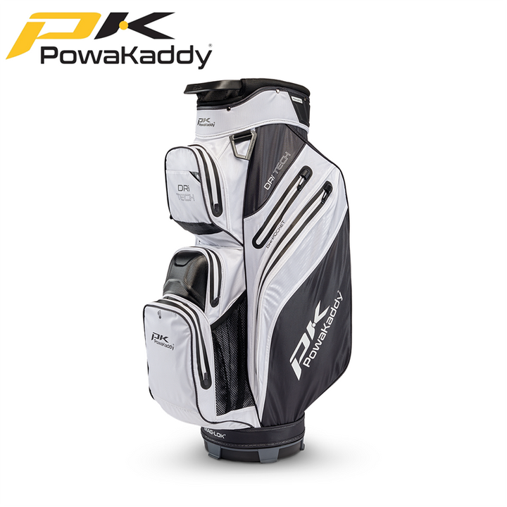 Powakaddy-Dri-Tech-Golf-Bag-White-Black-Angled