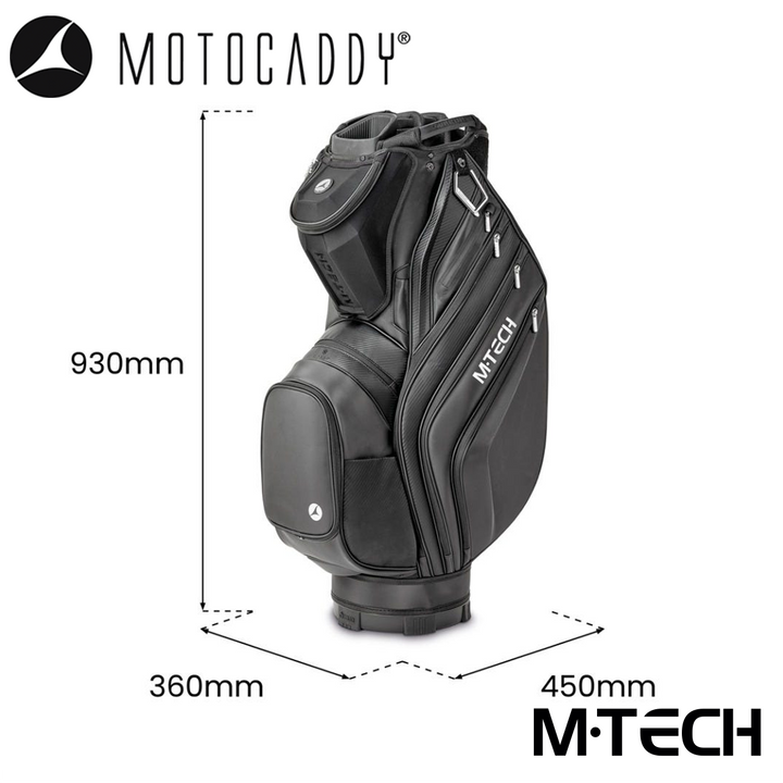 Motocaddy-M-Tech-Golf-Bag-Black-Charcoal-Specifications