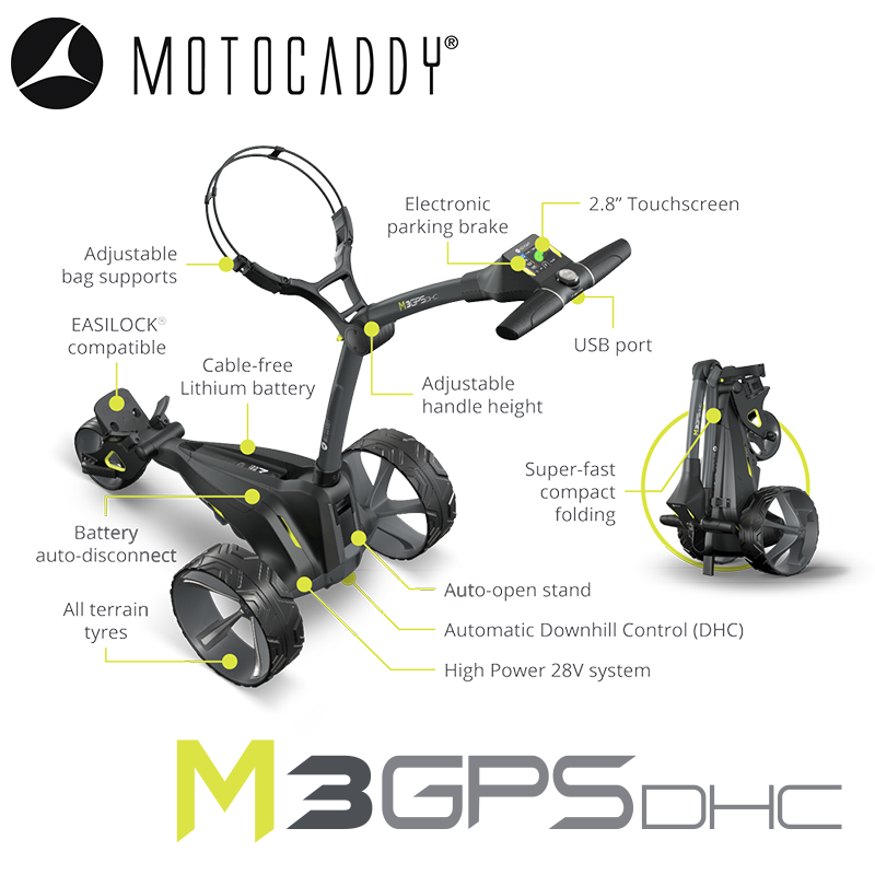 Motocaddy-M3-GPS-DHC-Electric-Trolley-Features