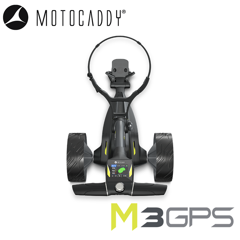 Motocaddy-M3-GPS-Electric-Trolley-Handle-Above
