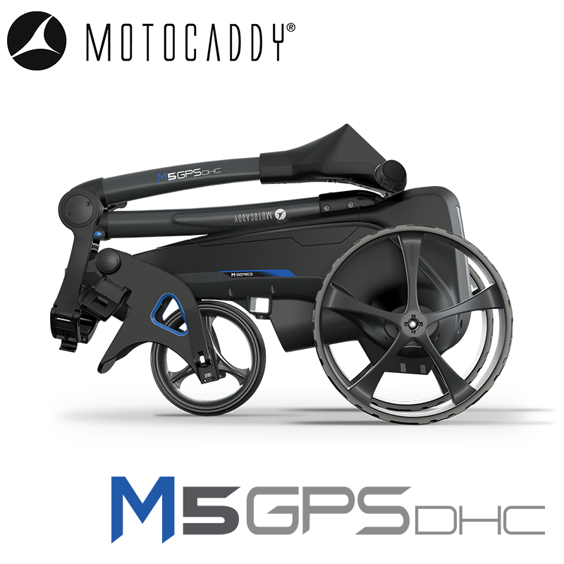 Motocaddy-M5-GPS-DHC-Electric-Trolley-Folded-Side