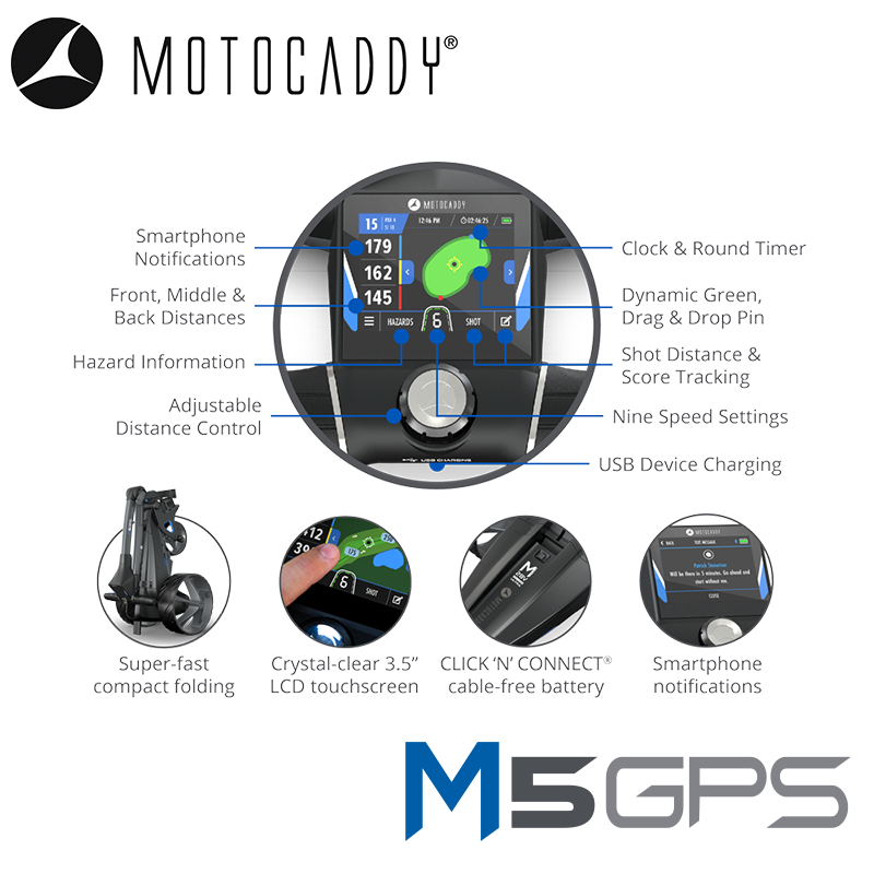 Motocaddy-M5-GPS-Electric-Trolley-Display-Features