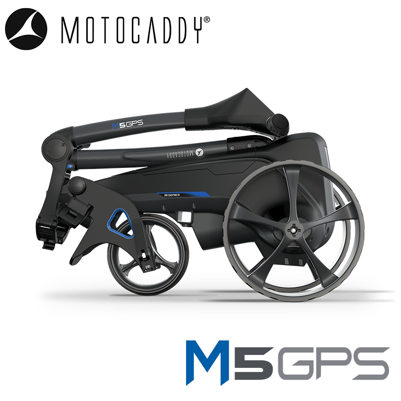 Motocaddy-M5-GPS-Electric-Trolley-Folded-Side