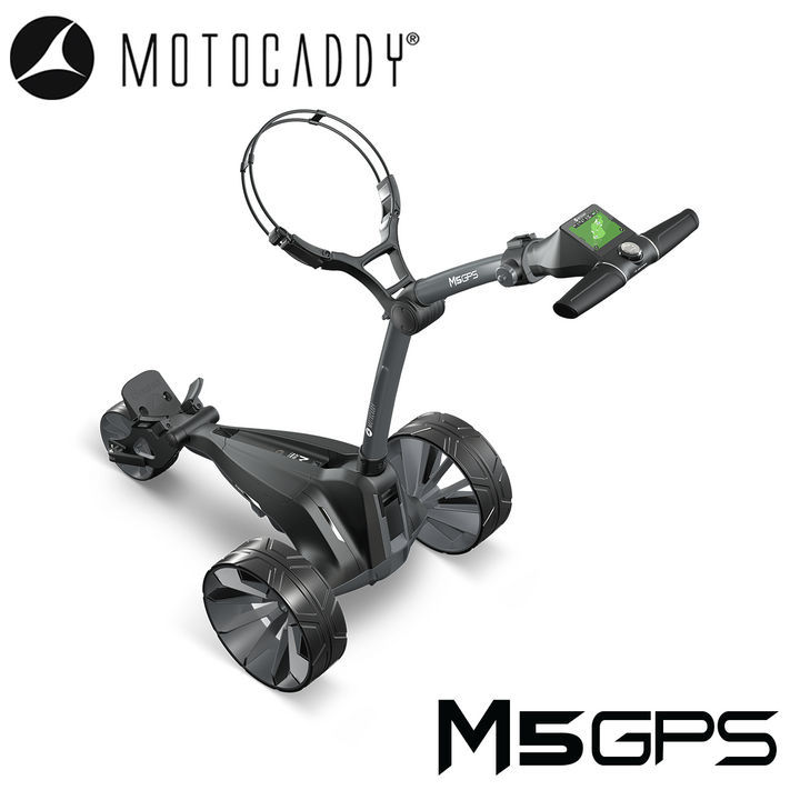 Motocaddy-M5-GPS-Electric-Trolley-High-Angle