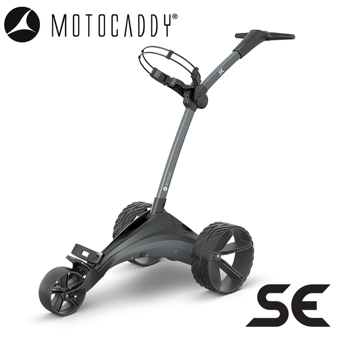 Motocaddy-SE-Electric-Trolley-Graphite-Angled