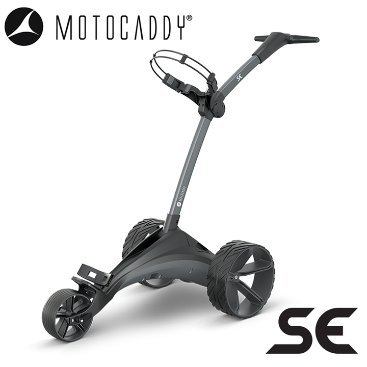 Motocaddy-SE-Electric-Trolley-Graphite-Angled