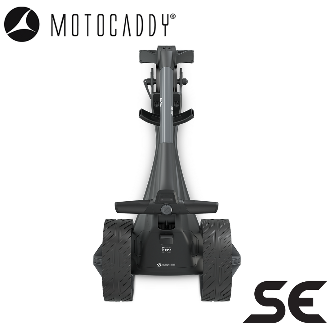 Motocaddy-SE-Electric-Trolley-Graphite-Folded-Above