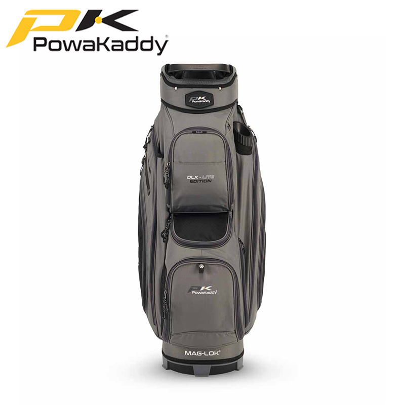 Powakaddy-DLX-Lite-Bag-Gun-Metal-Black-Front