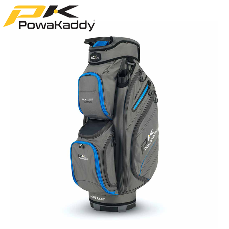 Powakaddy-DLX-Lite-Bag-Gun-Metal-Blue-Angled