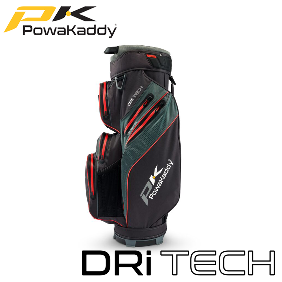 Powakaddy-Dri-Tech-Golf-Bag-Black-Gunmetal-Red-Side