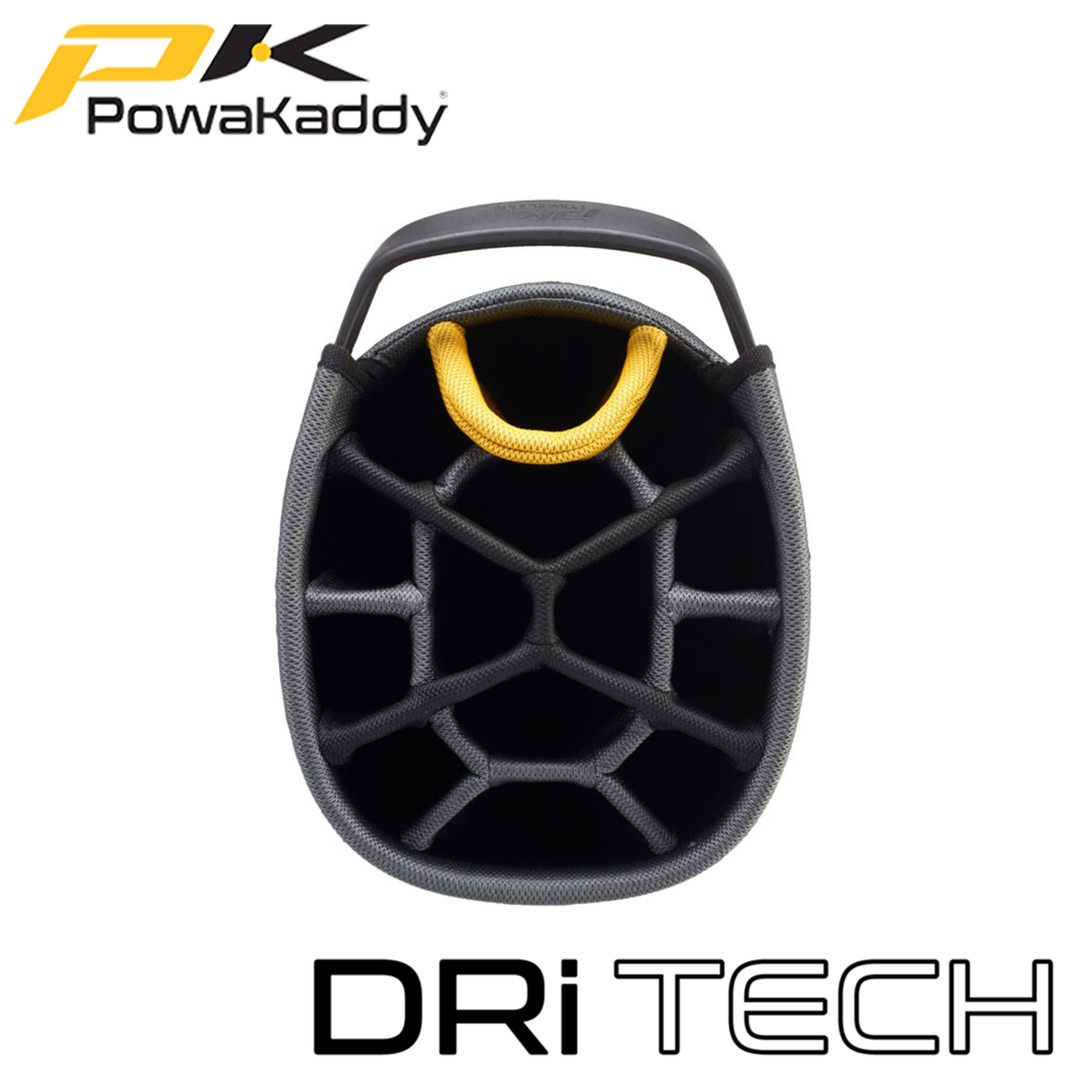 Powakaddy-Dri-Tech-Golf-Bag-Black-Gunmetal-Yellow-Divider