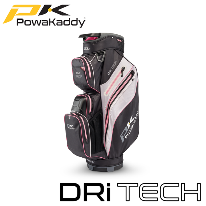 Powakaddy-Dri-Tech-Golf-Bag-Black-Pink-Angled