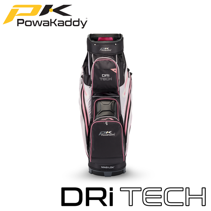 Powakaddy-Dri-Tech-Golf-Bag-Black-Pink-Front
