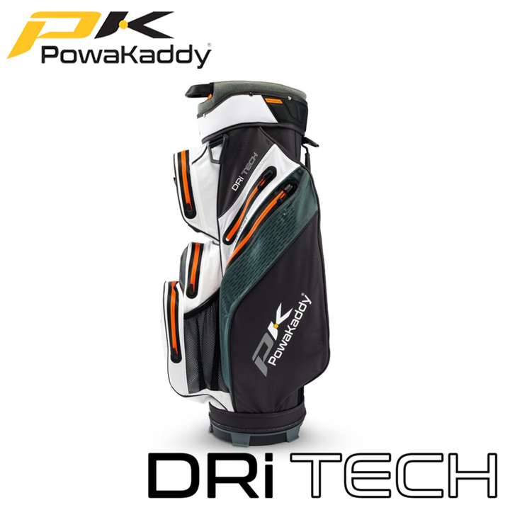Powakaddy-Dri-Tech-Golf-Bag-White-Grey-Orange-Side