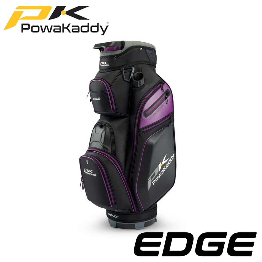 Powakaddy-Edge-Golf-Bag-Gunmetal-Purple-Angle