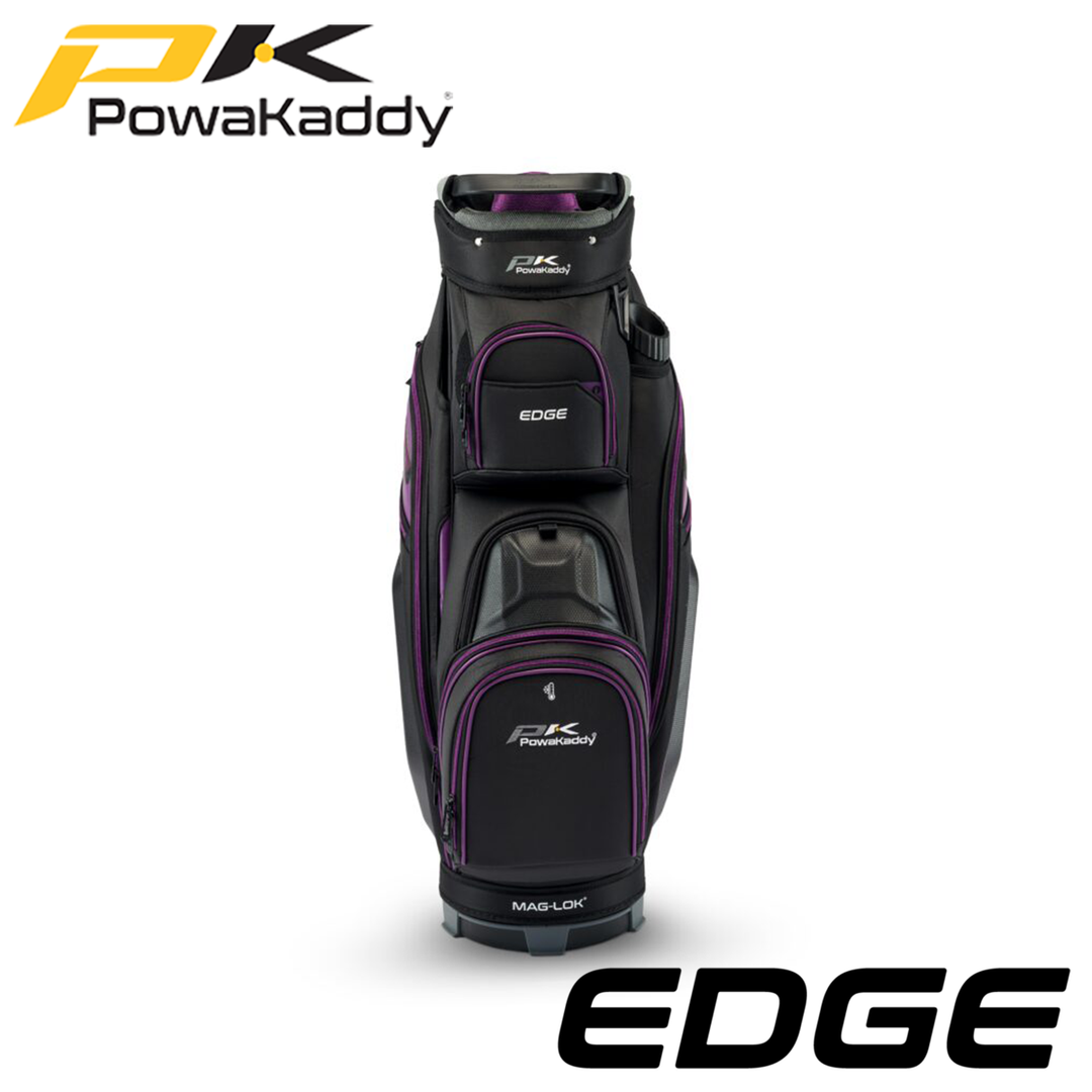 Powakaddy-Edge-Golf-Bag-Gunmetal-Purple-Front