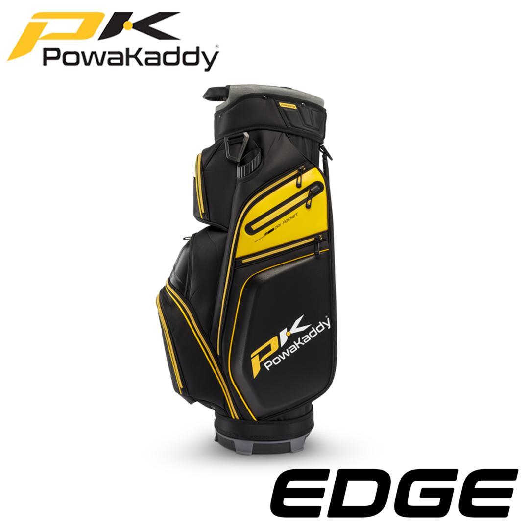 Powakaddy-Edge-Golf-Bag-Gunmetal-Yellow-Side