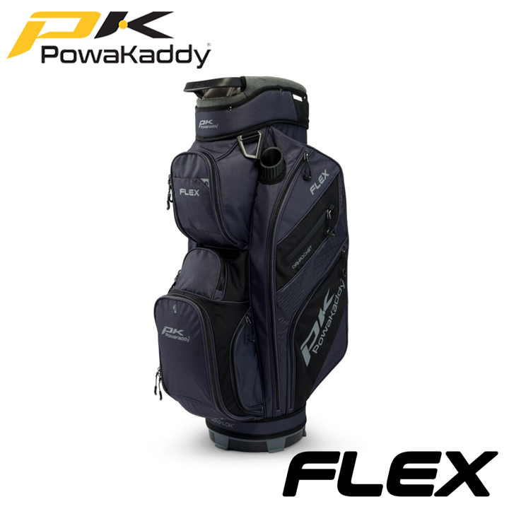 Powakaddy-Flex-Golf-Bag-Black-Grey-Angle