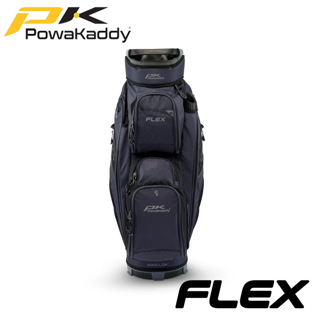Powakaddy-Flex-Golf-Bag-Black-Grey-Front