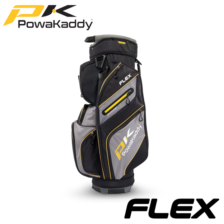 Powakaddy-Flex-Golf-Bag-Black-Grey-Yellow-Side
