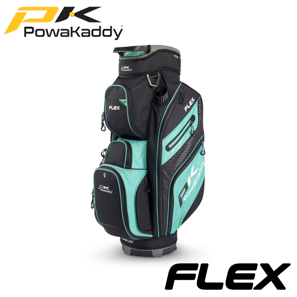 Powakaddy-Flex-Golf-Bag-Teal-Grey-Angle