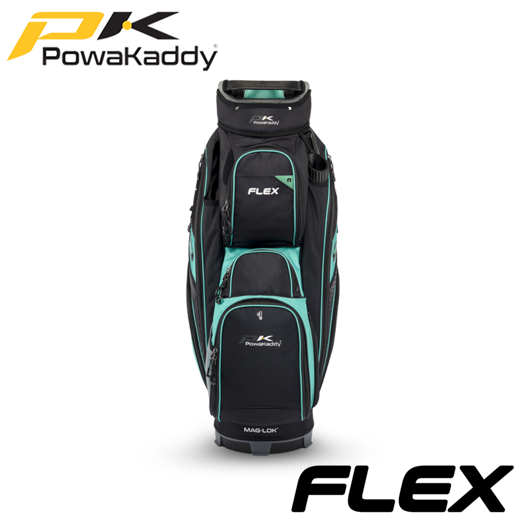 Powakaddy-Flex-Golf-Bag-Teal-Grey-Front