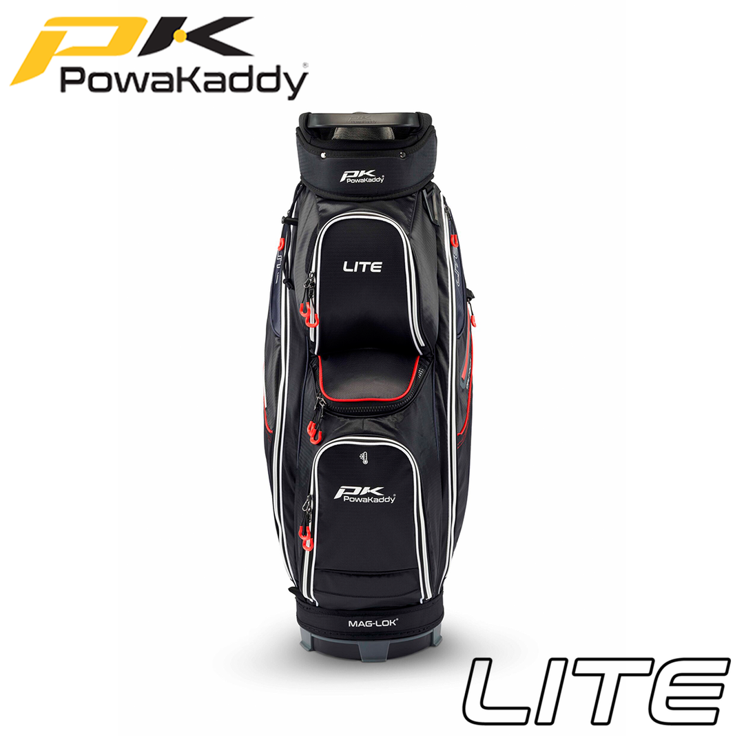 Powakaddy-Lite-Golf-Bag-Black-White-Red-Front