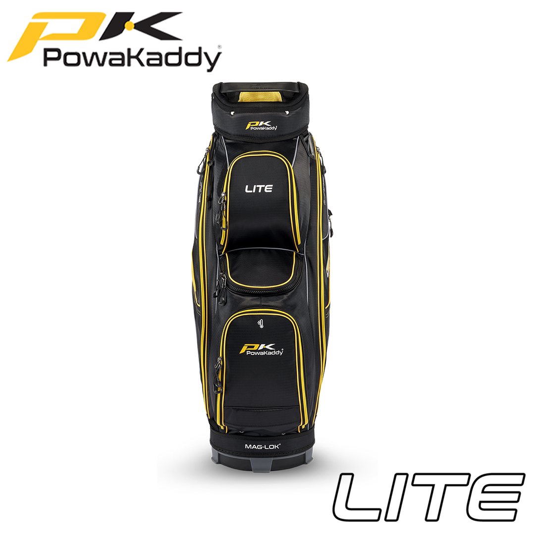Powakaddy-Lite-Golf-Bag-Black-Yellow-Front