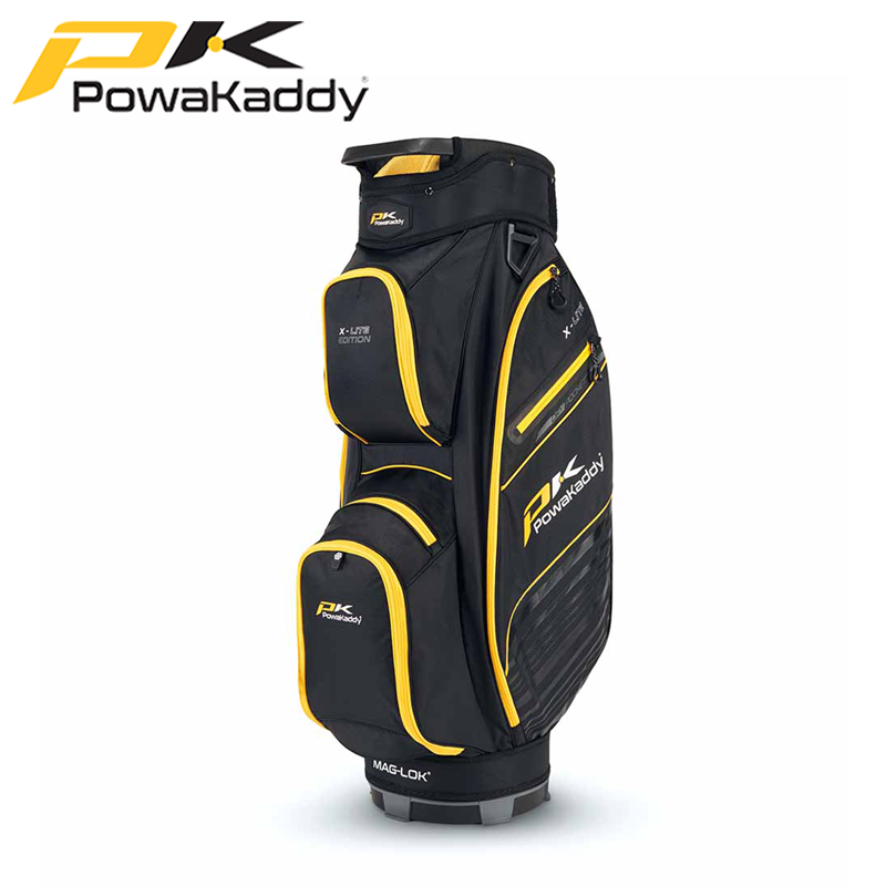 Powakaddy-X-Lite-Bag-Black-Yellow-Angled
