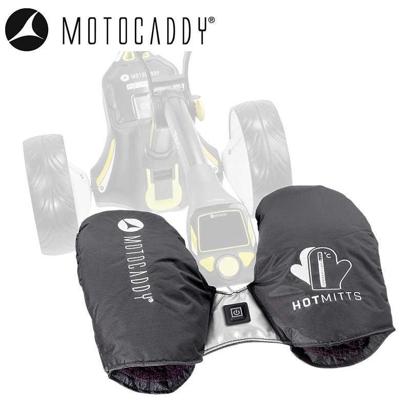 Motocaddy-Hotmitts-on-Trolley