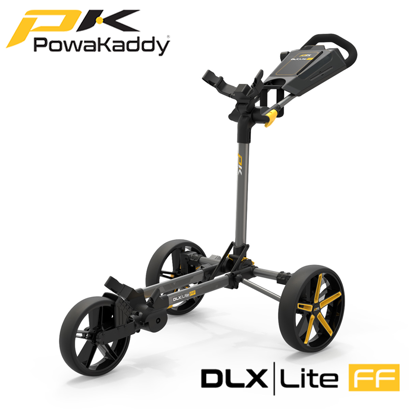 Powakaddy-DLX-Push-Gunmetal-Yellow-Angled